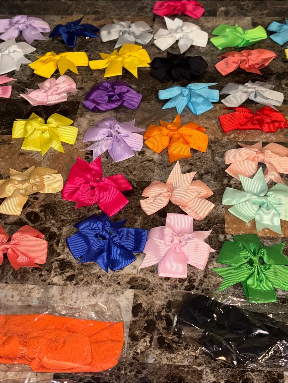 Kids Pink Headband with Assorted Color Bow Clips